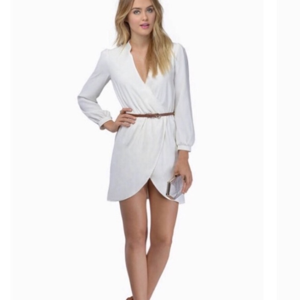 NWT Tobi Ivory Faux Wrap mini Dress Small